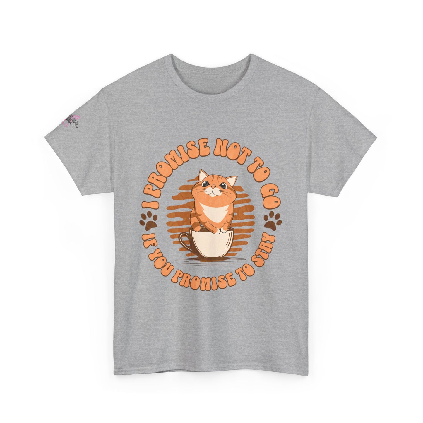 Promise Not to Go Cat Tee, Unisex Cotton T-Shirt, Gift for Cat Lovers, Cute Pet Shirt, Animal Lover Apparel