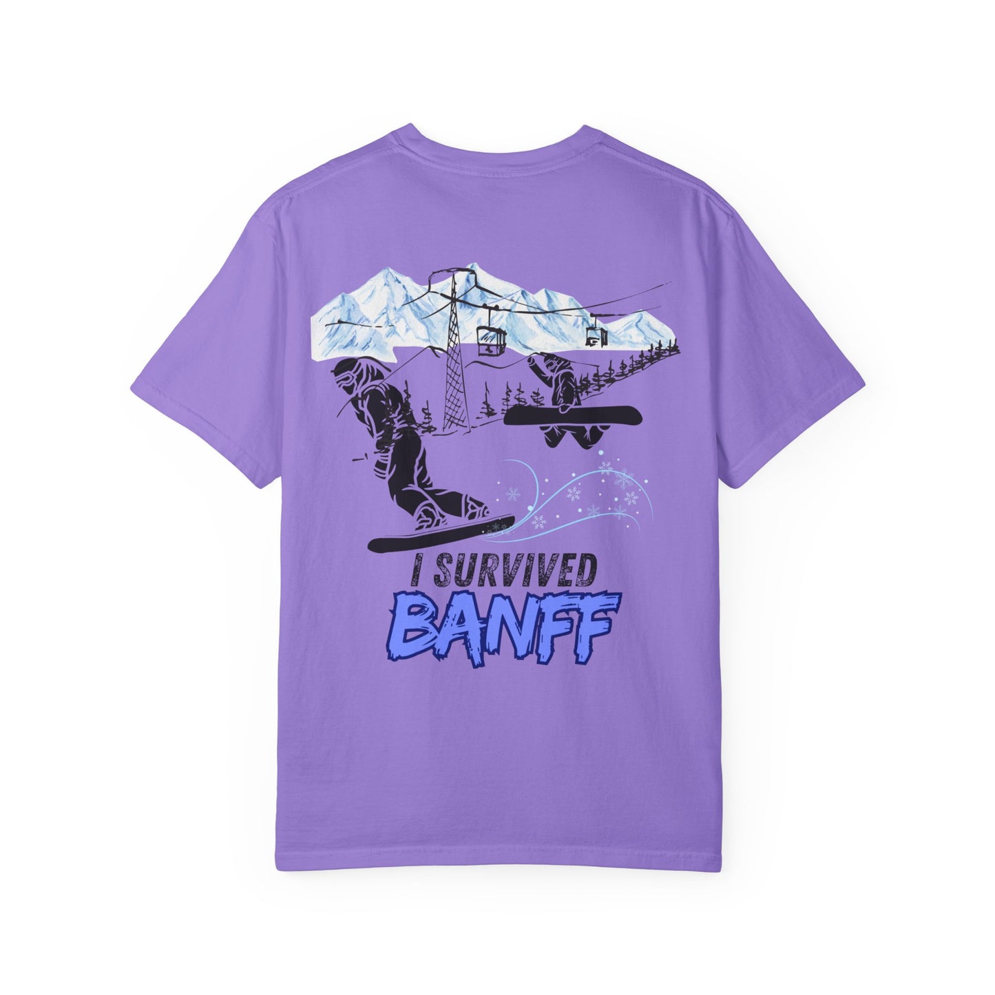 Banff Ski Adventure T-Shirt - Unisex Garment-Dyed Tee, Snowboarder Gift, Winter Sports Apparel, Ski Trip Souvenir, Funny Travel Shirt