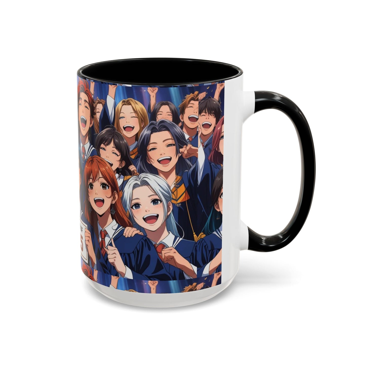 Anime Graduation Celebration Coffee Mug, Class of 2025 Mug, Anime Friends Mug, Gift for Graduates, School Spirit Mug