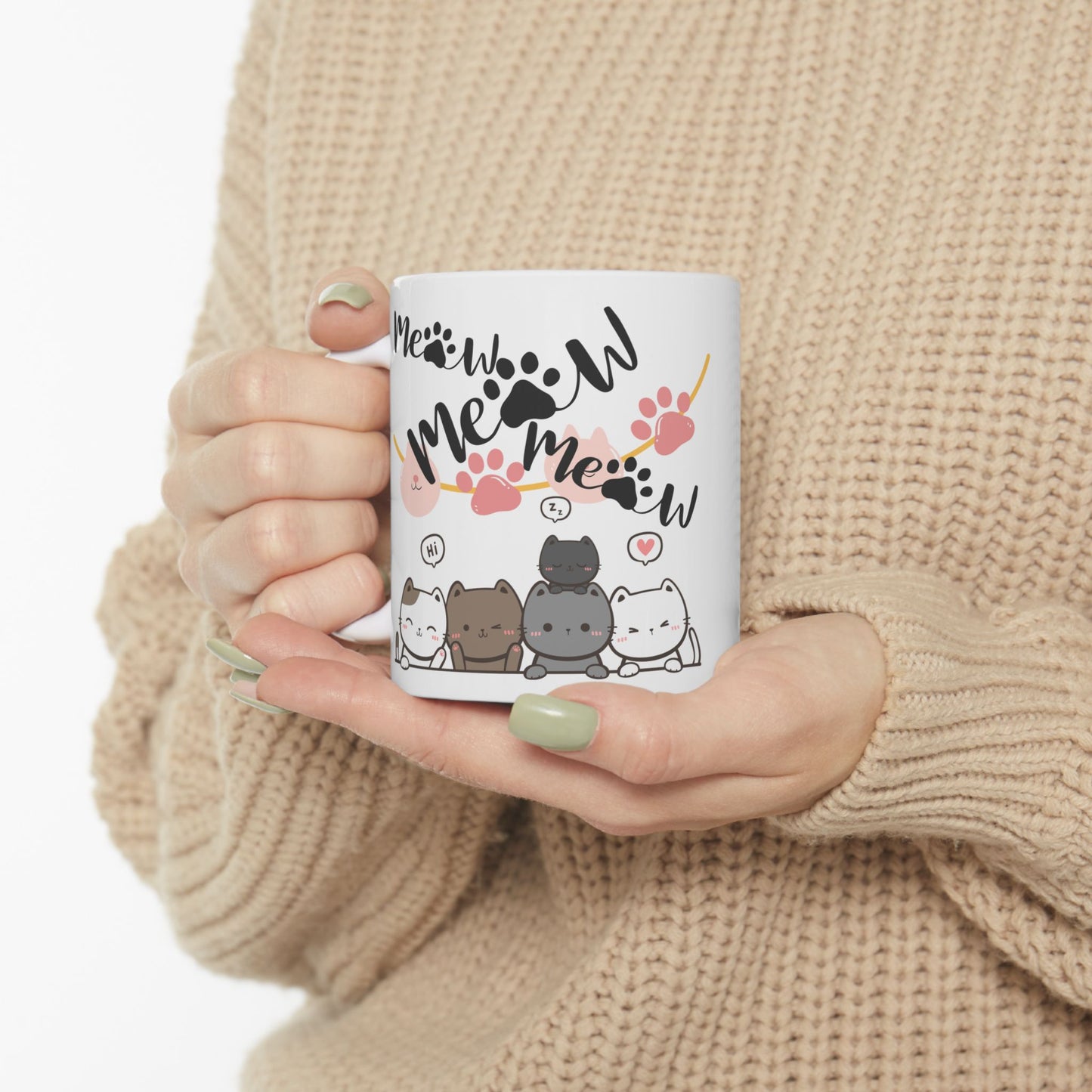 Cute Cat-Themed Ceramic Mug, Ideal for Cat Lovers, Gifts for Pet Owners, Perfect for Birthdays, Holidays, Coffee & Tea