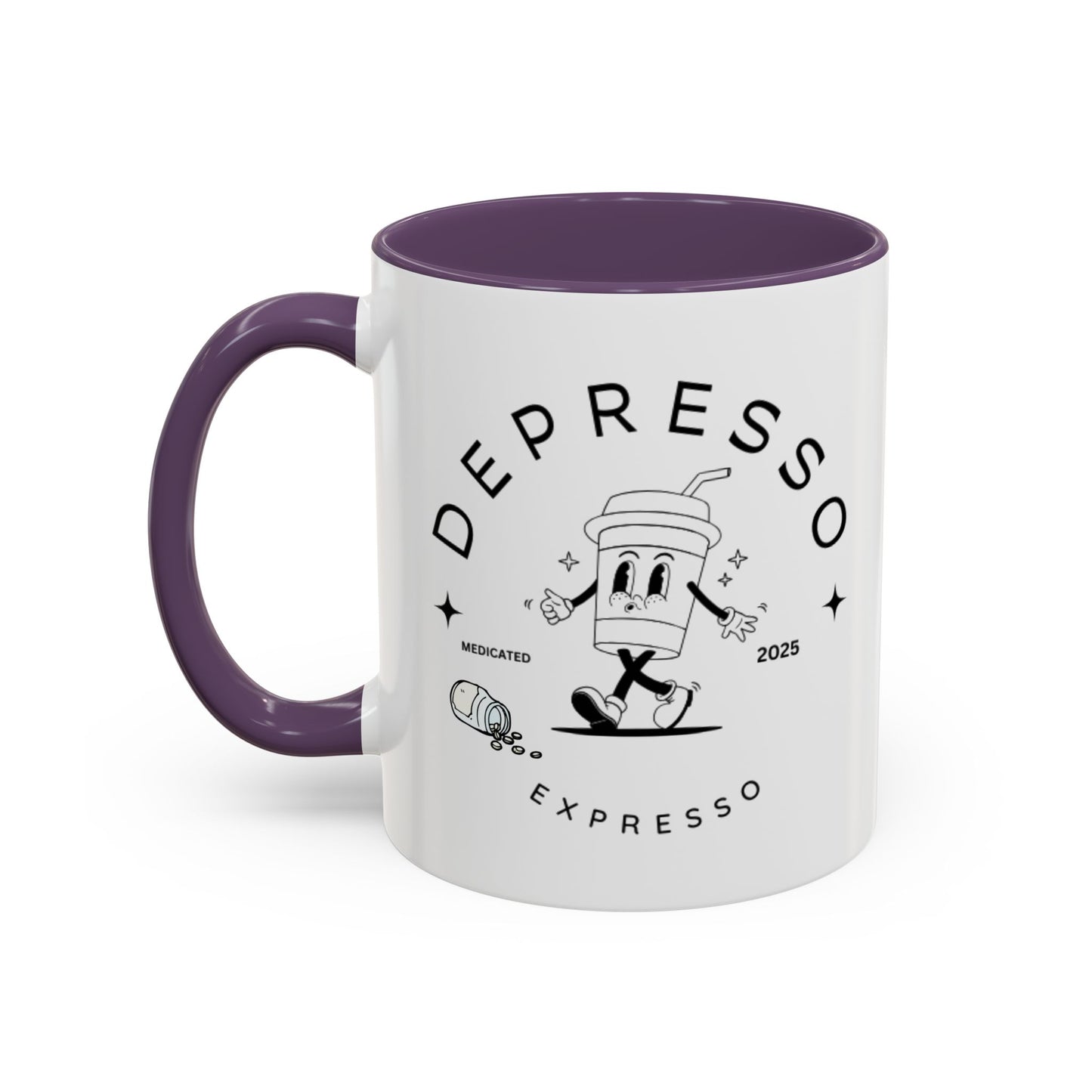 Coffee Mug, Funny Espresso Mug, Gift for Coffee Lovers, Depresso Expresso Humor Cup, Kitchen Decor, Barista Gift, Quirky Beverage Cup,