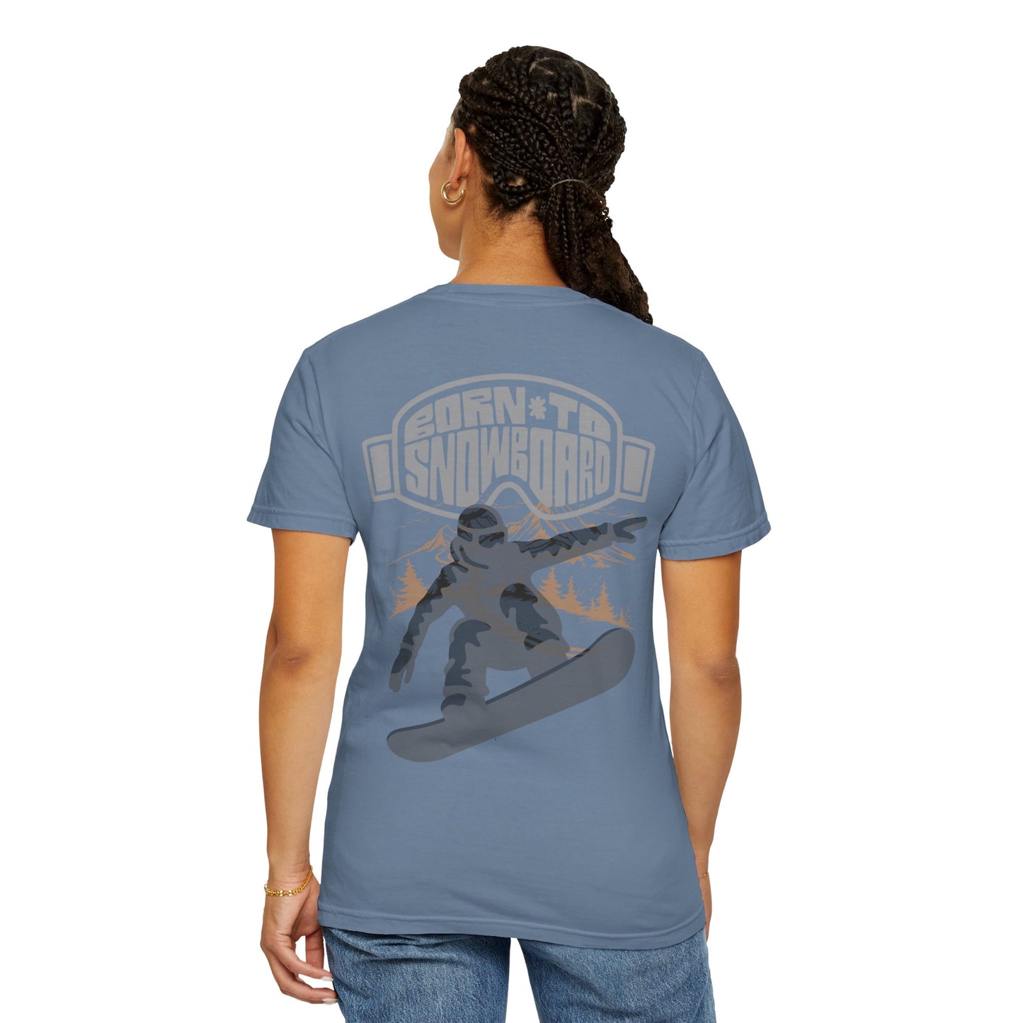 Born to Snowboard T-shirt, Unisex Garment-Dyed Tee, Snowboarding Apparel, Winter Sports Gifts, Adventure Clothing, Outdoor Lifestyle