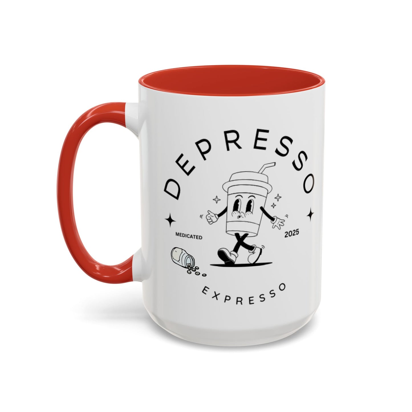 Coffee Mug, Funny Espresso Mug, Gift for Coffee Lovers, Depresso Expresso Humor Cup, Kitchen Decor, Barista Gift, Quirky Beverage Cup,