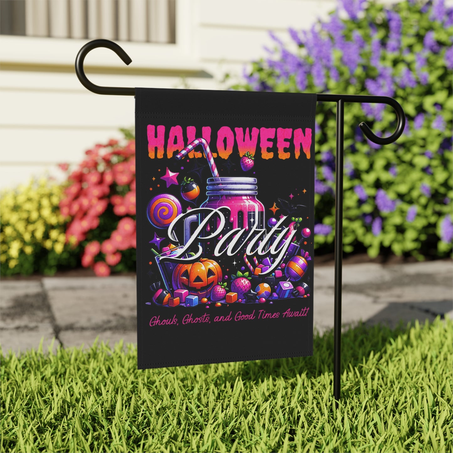Halloween Party Garden Banner, Spooky Decorations, Outdoor Decor, Fall Decor, Halloween Celebration Sign