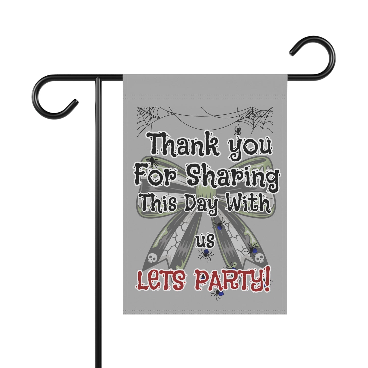 Garden Party Banner, Outdoor Decor, Halloween Party, Fall Celebration, Yard Sign, Festive Banner, Spider Theme