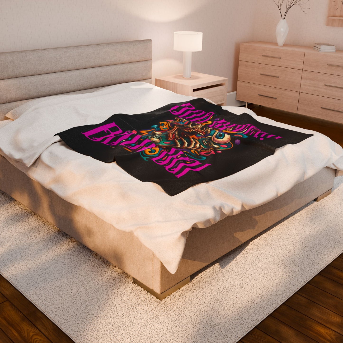 Bold Skull Graphic Plush Blanket - 'Boo Bitch! Boi Boi', Cozy Halloween Decor, Perfect Gift for Halloween Parties, Spooky Home [...]
