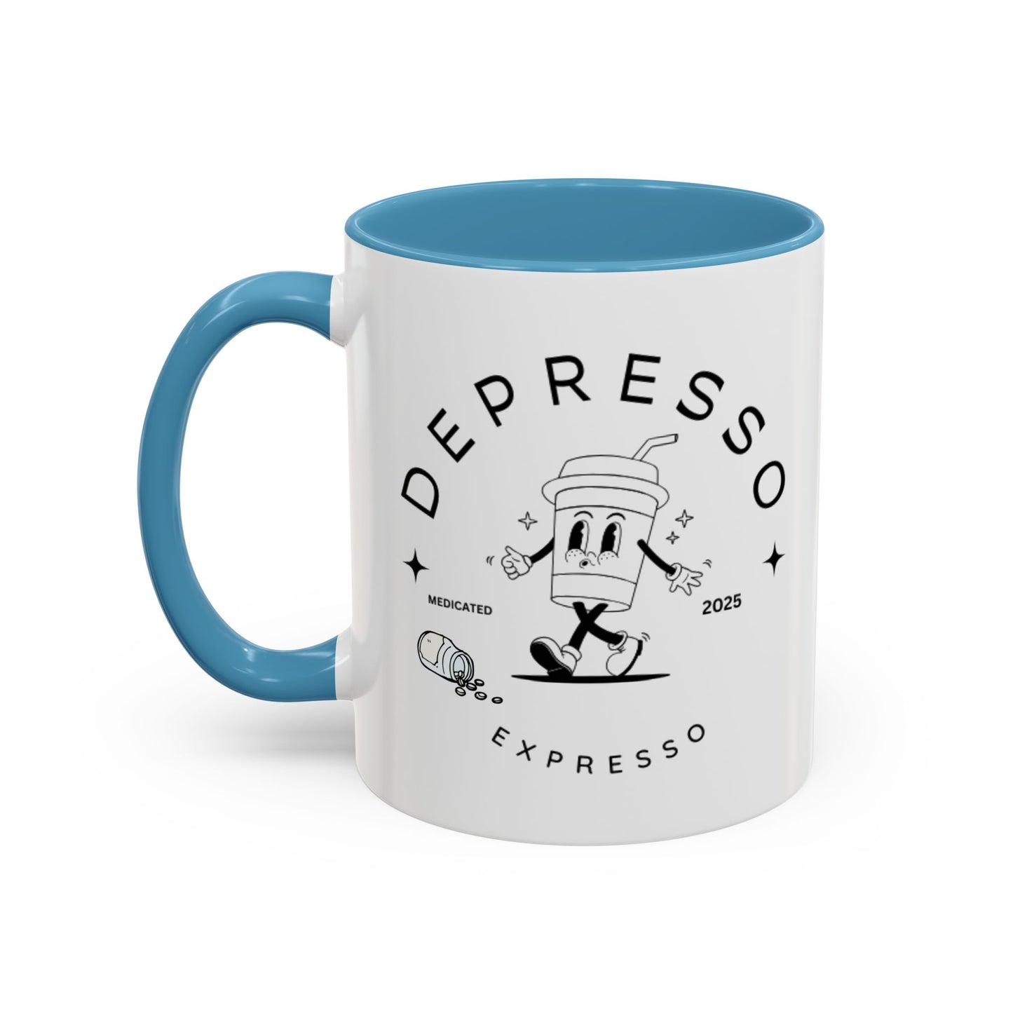 Coffee Mug, Funny Espresso Mug, Gift for Coffee Lovers, Depresso Expresso Humor Cup, Kitchen Decor, Barista Gift, Quirky Beverage Cup,