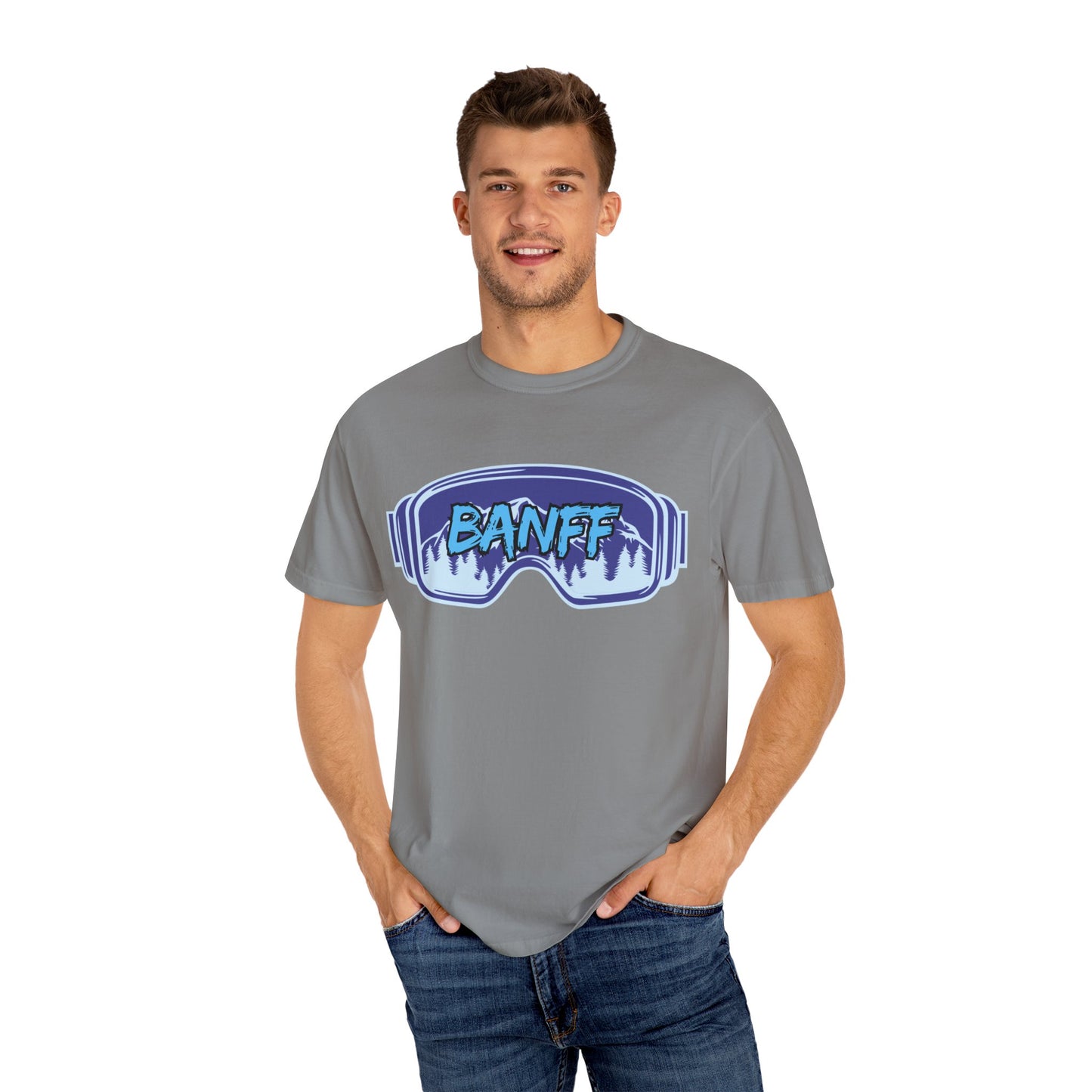 Banff Ski Adventure T-Shirt - Unisex Garment-Dyed Tee, Snowboarder Gift, Winter Sports Apparel, Ski Trip Souvenir, Funny Travel Shirt
