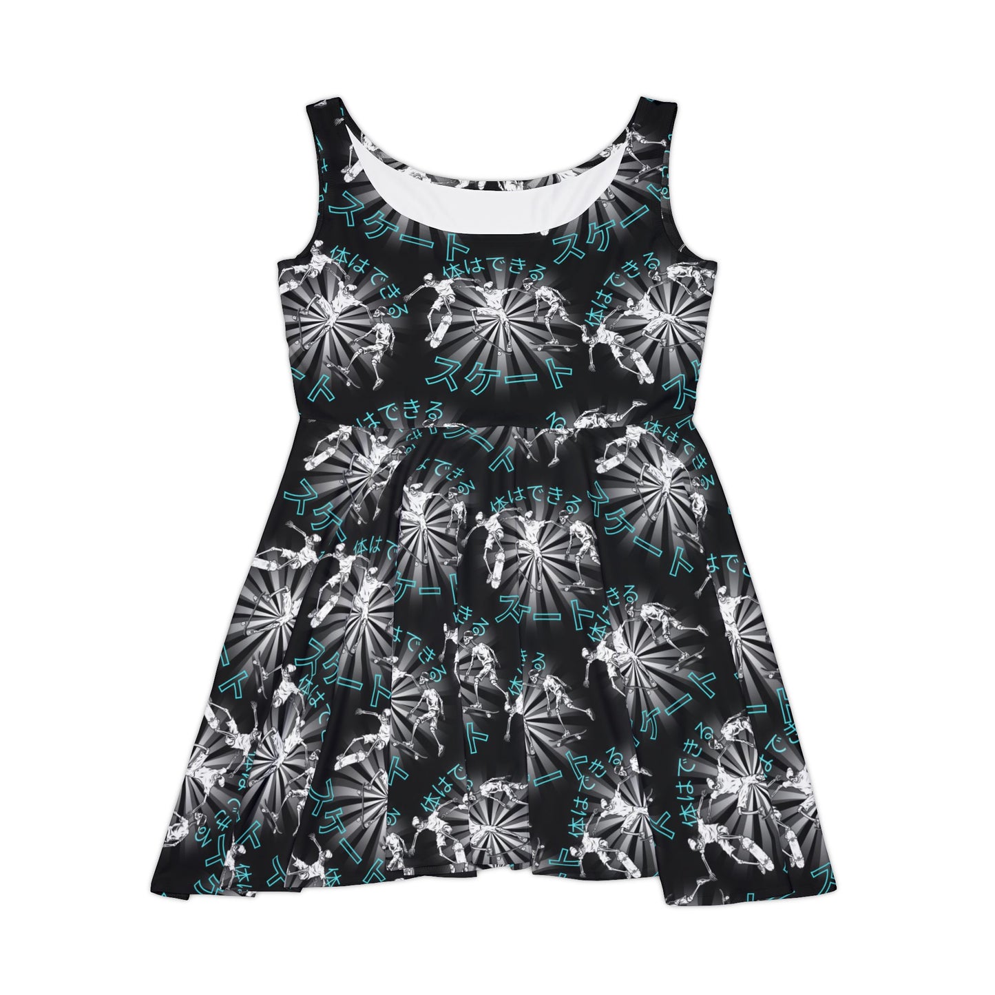 Floral Skater Dress - Funky Japanese Print, Trendy Summer Outfit