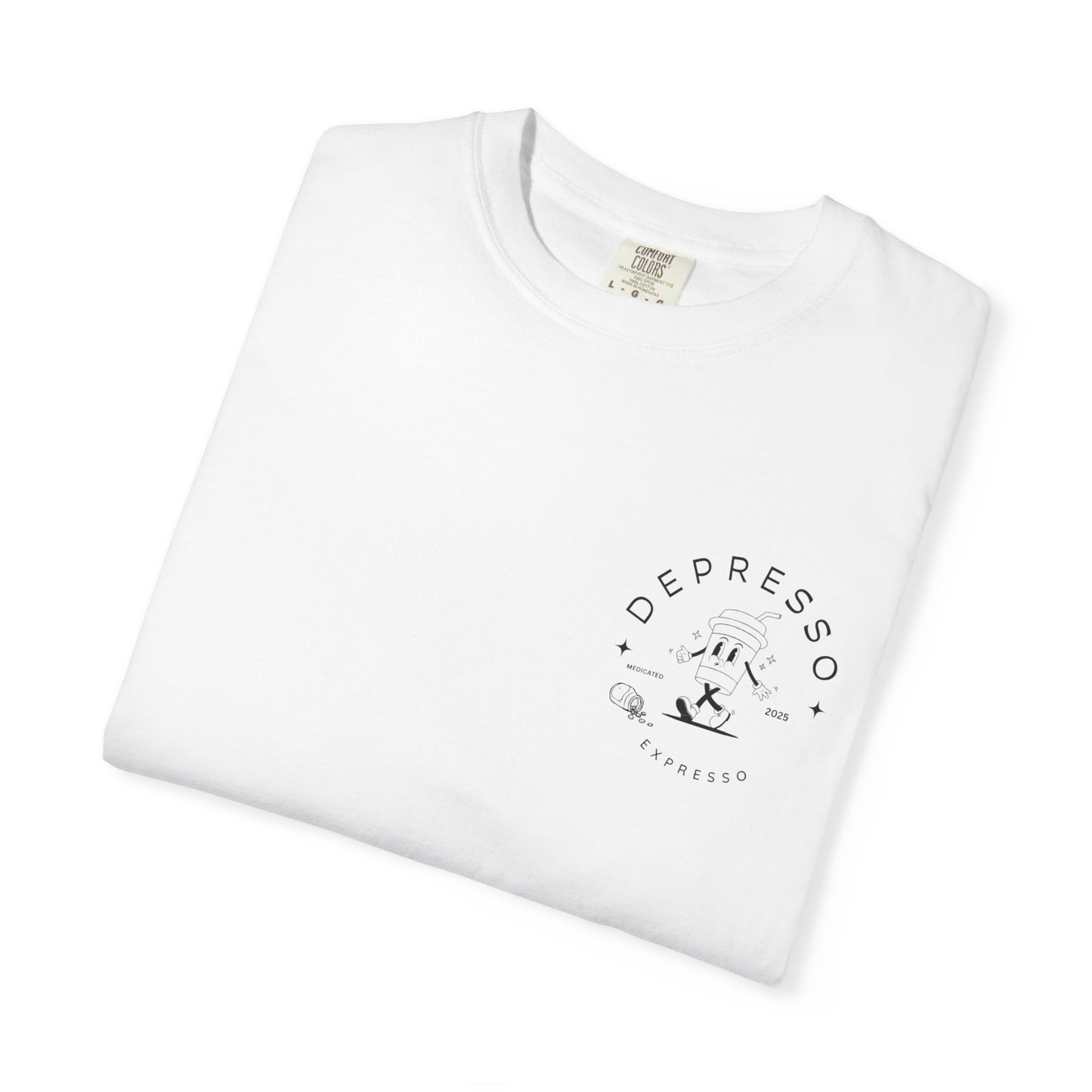Depresso Expresso Garment-Dyed T-Shirt, Vintage Coffee Lover Tee, Casual Unisex Wear, Gift for Baristas, Perfect for Everyday Style