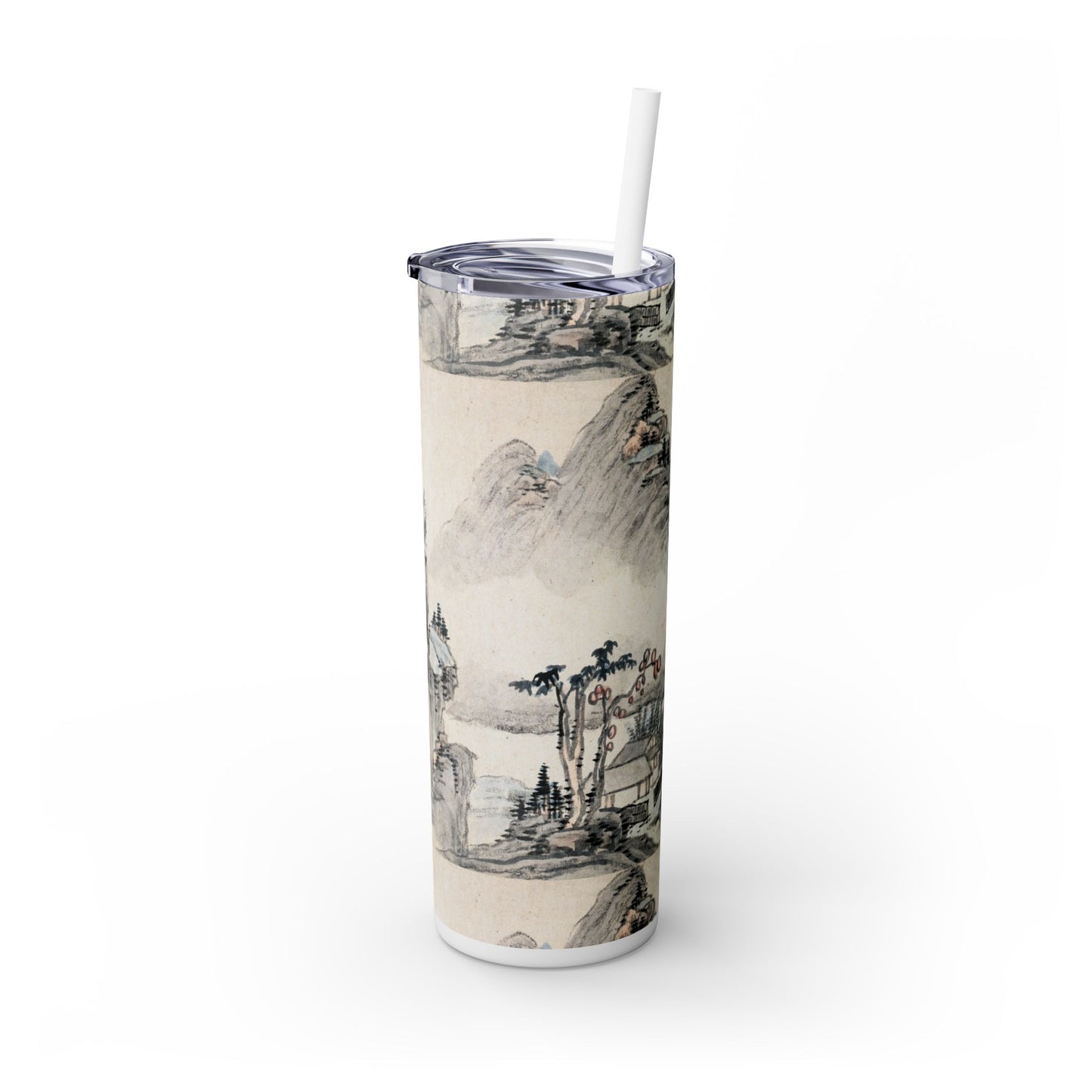 Japanese art work Skinny Tumbler with Straw, 20oz - Perfect for Home, Travel, Gifts, and Everyday Use, Creative Design, Stylish Beverage Container