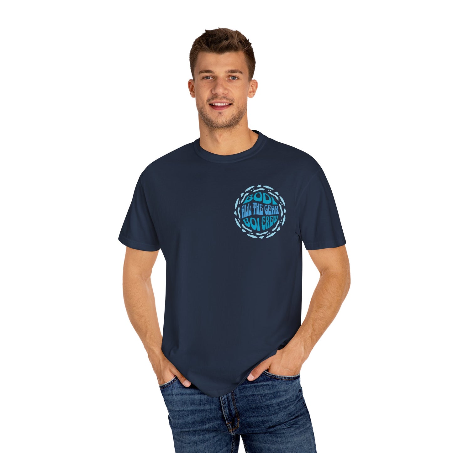 Bodi Gear Crew T-Shirt | Unisex Casual Graphic Tee for Outdoor Adventures, Gift for Him, Retro Style, Summer Vibe, Relaxed Fit