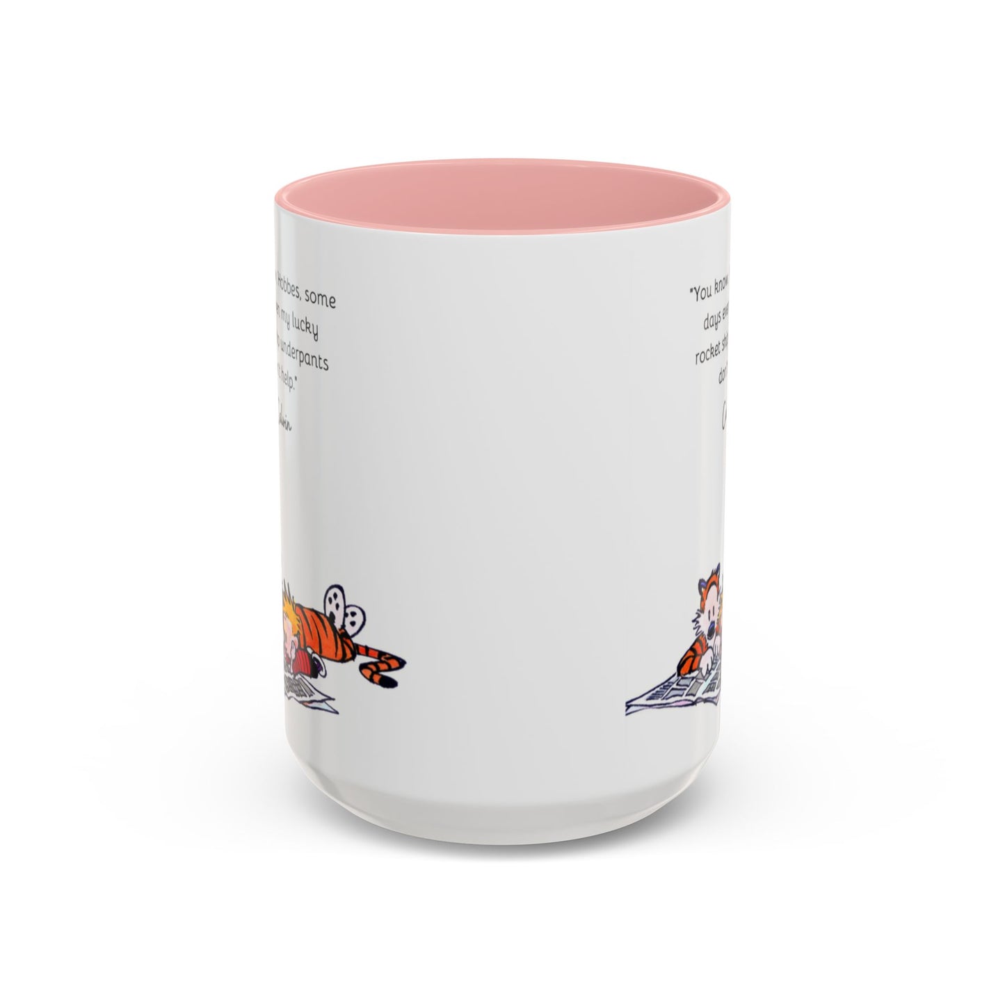Calvin and Hobbes Inspired Accent Coffee Mug - Fun Gift for Fans, Morning Coffee, Cute Quote Mug, Whimsical Gift, Reading Companion