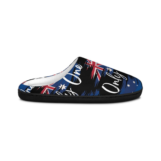 Australia flag only one Men's Indoor Slippers, Cozy Home Footwear, Australian Flag Slippers for Relaxation, Perfect Gift for Dad, Unique House Shoes