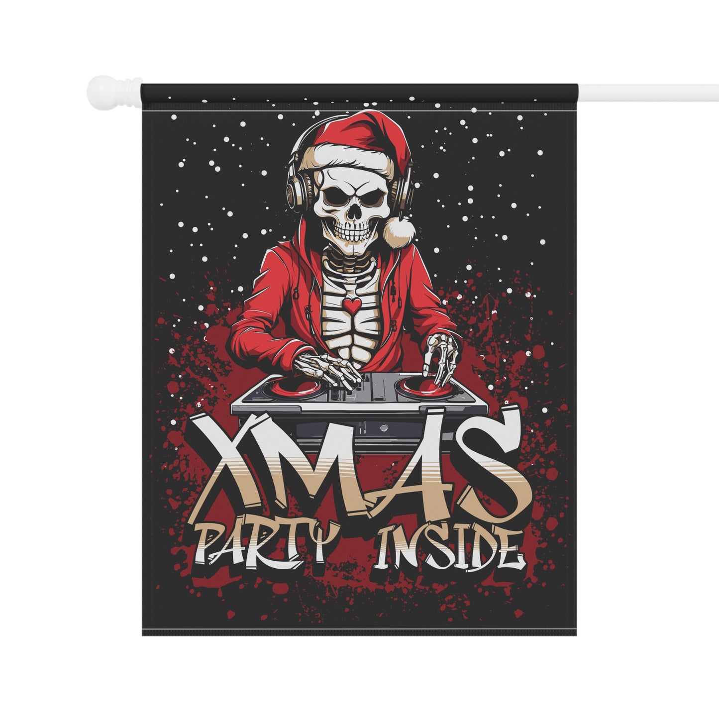 Festive Skeleton Banner, Halloween Party Decor, Xmas Garden Flag, Spooky Home Decoration, Unique Holiday Banner