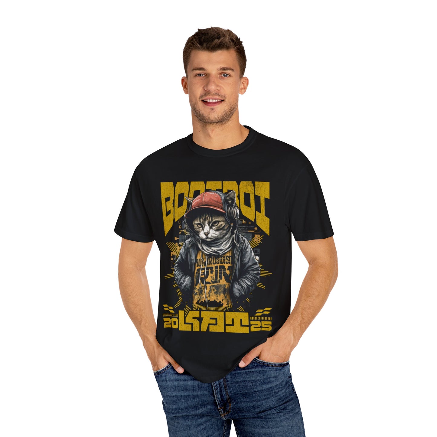 Bodi boi Unisex Vintage Style T-Shirt, Trendy Apparel for Cat Lovers, Casual Wear, Unique Gift Idea