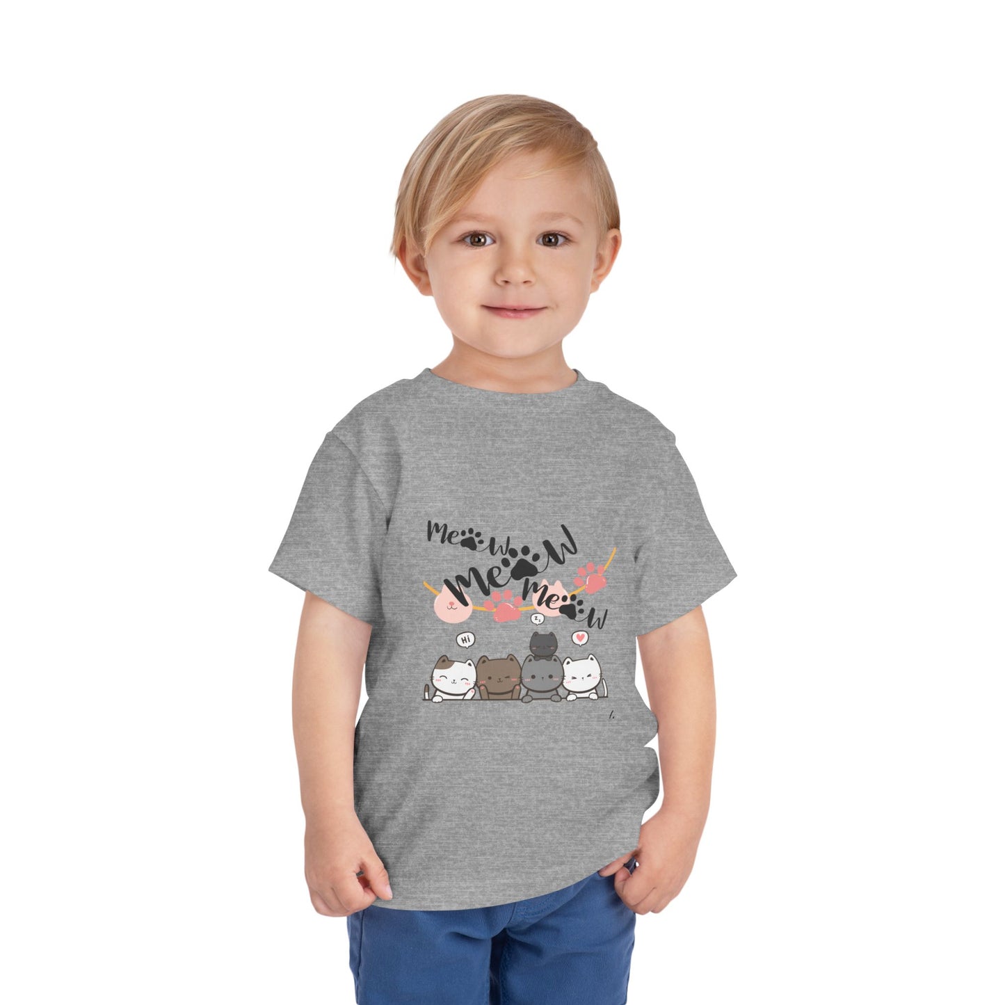 Cute Cat mum I'm here Toddler Tee, Kids Cat T-Shirt, Meow Short Sleeve Top, Adorable Animal Shirt, Fun Playwear for Toddlers