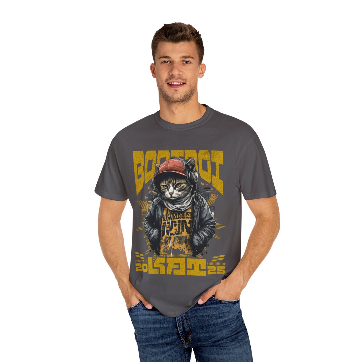 Bodi boi Unisex Vintage Style T-Shirt, Trendy Apparel for Cat Lovers, Casual Wear, Unique Gift Idea