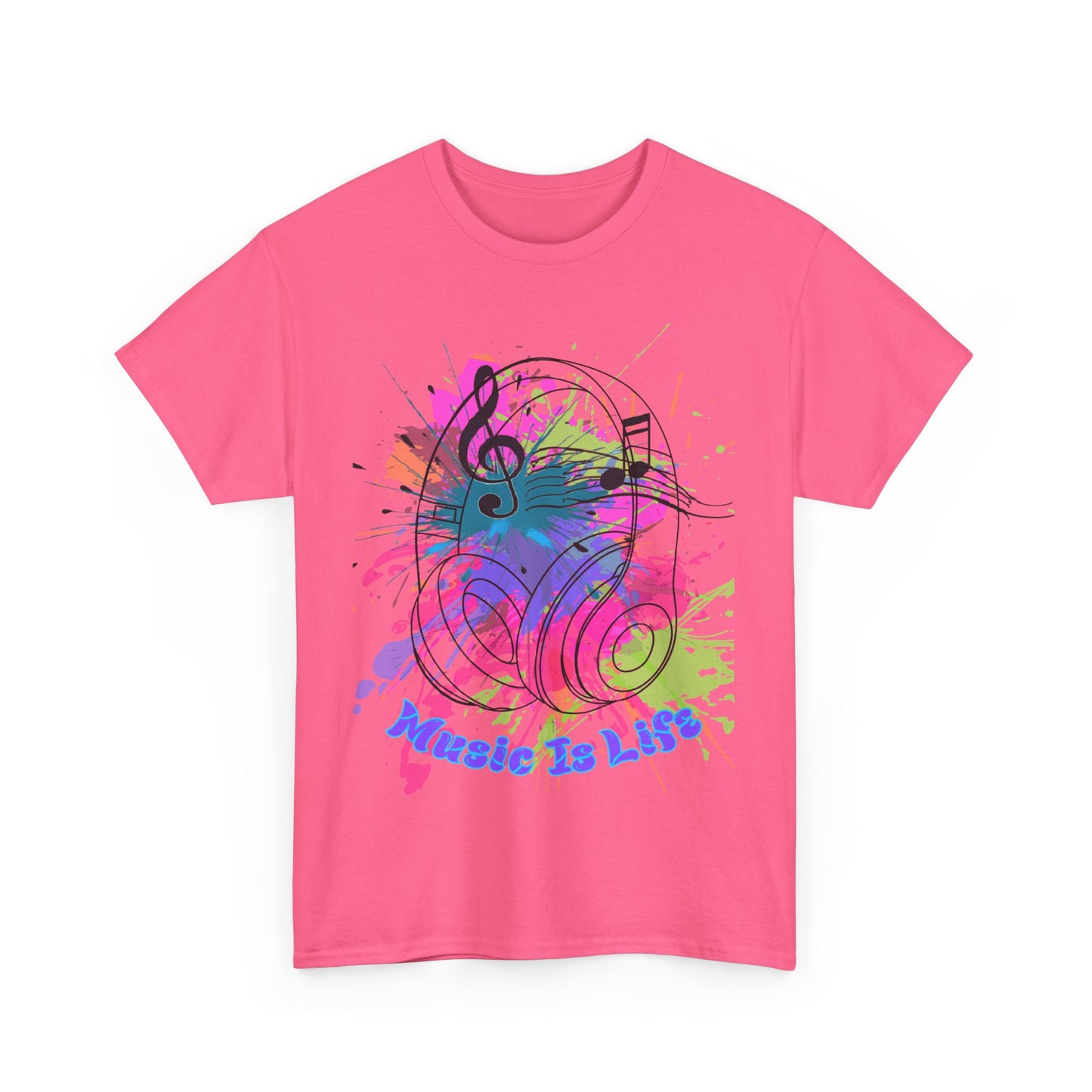 Music Is Life Unisex Heavy Cotton Tee - Perfect for Music Lovers, Gift for Musicians, Concerts, Festivals, Everyday Wear