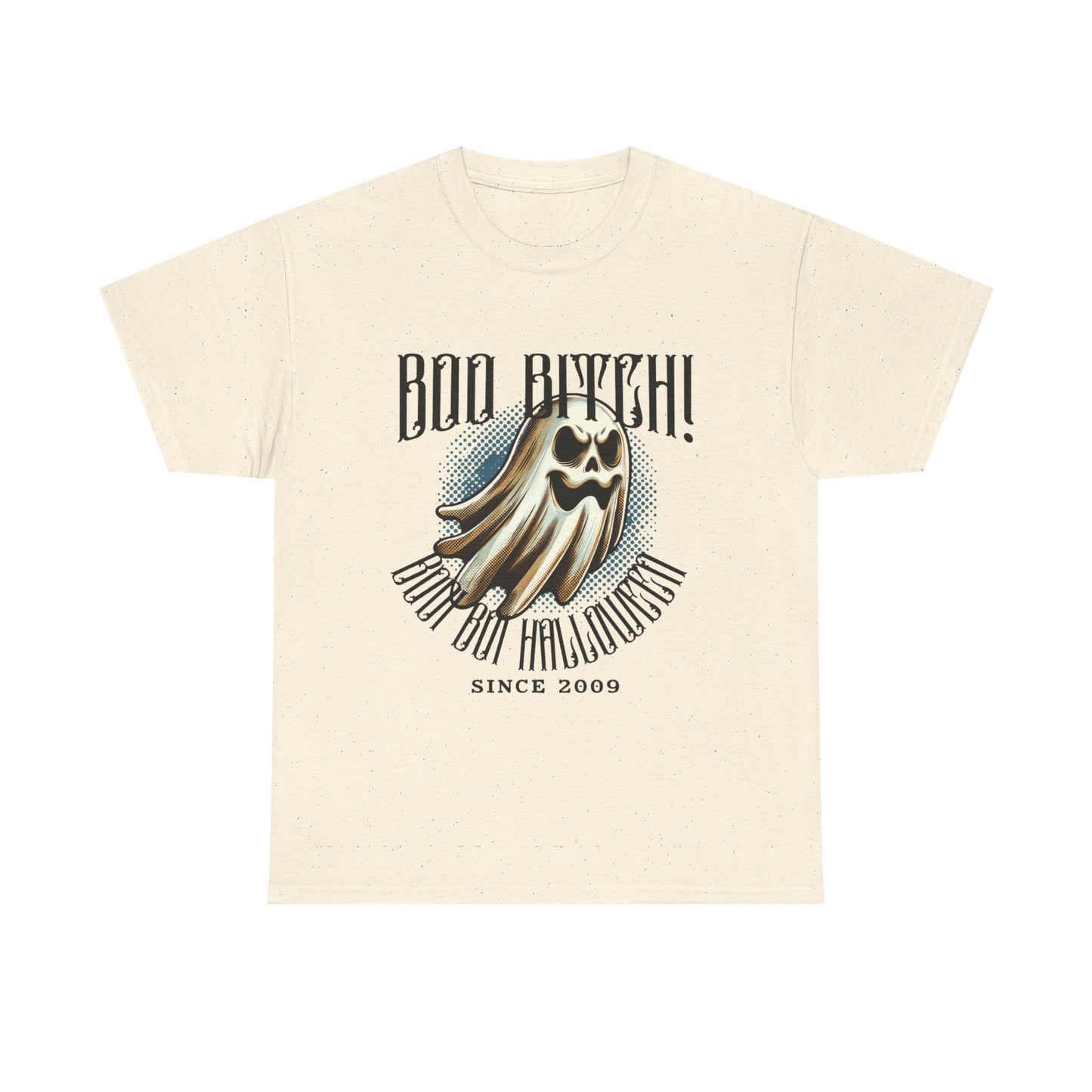 Boo Biych! Halloween Unisex Heavy Cotton Tee, Spooky T-Shirt, Halloween Costume Top, Ghost Graphic Shirt, October Festive Apparel