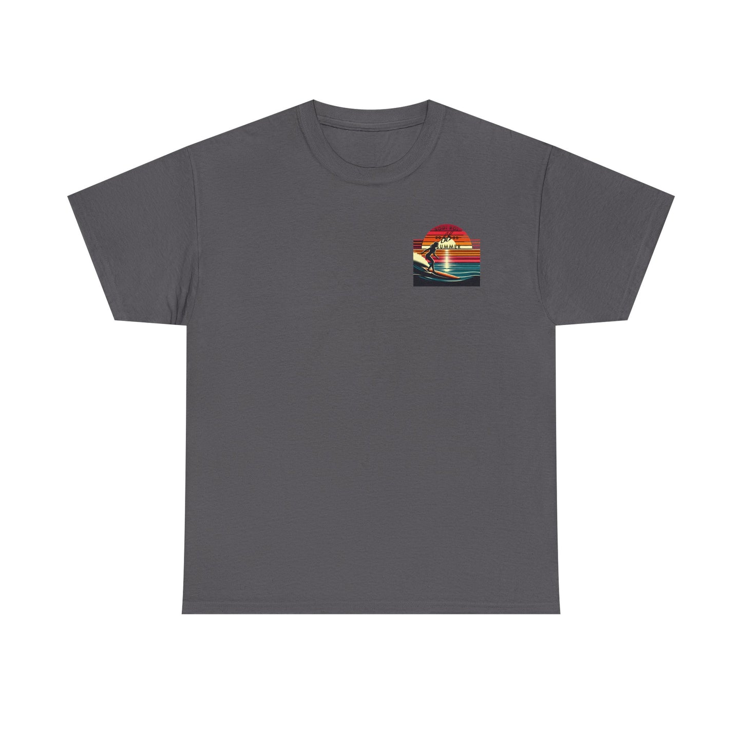 Surf Sunset Unisex Heavy Cotton Tee | Relaxed Summer Vibe, Perfect for Beach Days, Vacation, Gifts, Casual Wear, Fun Times