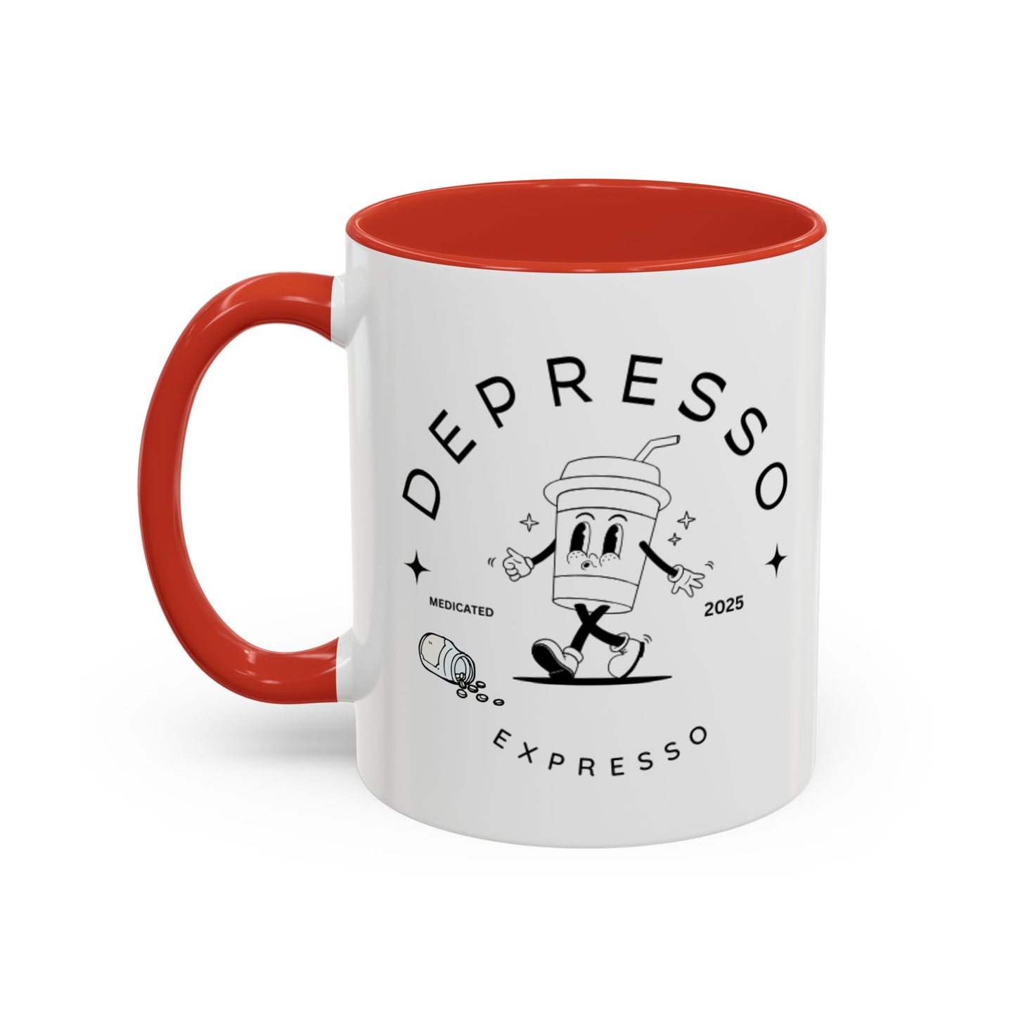 Coffee Mug, Funny Espresso Mug, Gift for Coffee Lovers, Depresso Expresso Humor Cup, Kitchen Decor, Barista Gift, Quirky Beverage Cup,
