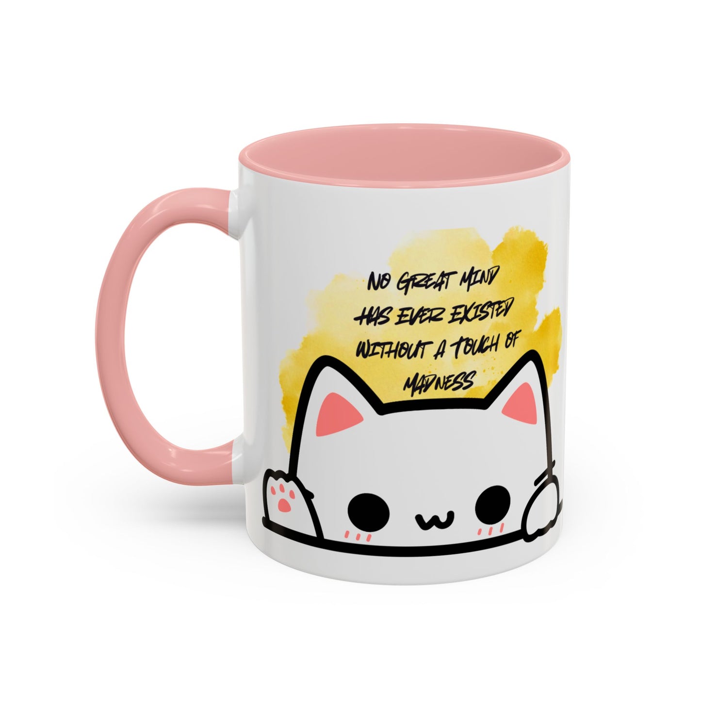 Playful Cat Accent Mug - No Great Mind Has Ever Existed Without a Touch of Madness, Cute Gift for Cat Lovers, Coffee Cup, Cat-Themed [...]