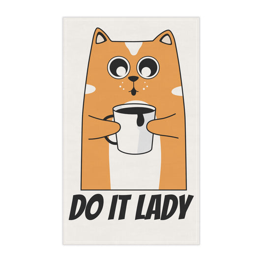 Cute Cat Tea Towels, Do It Lady Kitchen Decor, Gifts for Cat Lovers, Fun Home Accessories, Funny Kitchen Towels