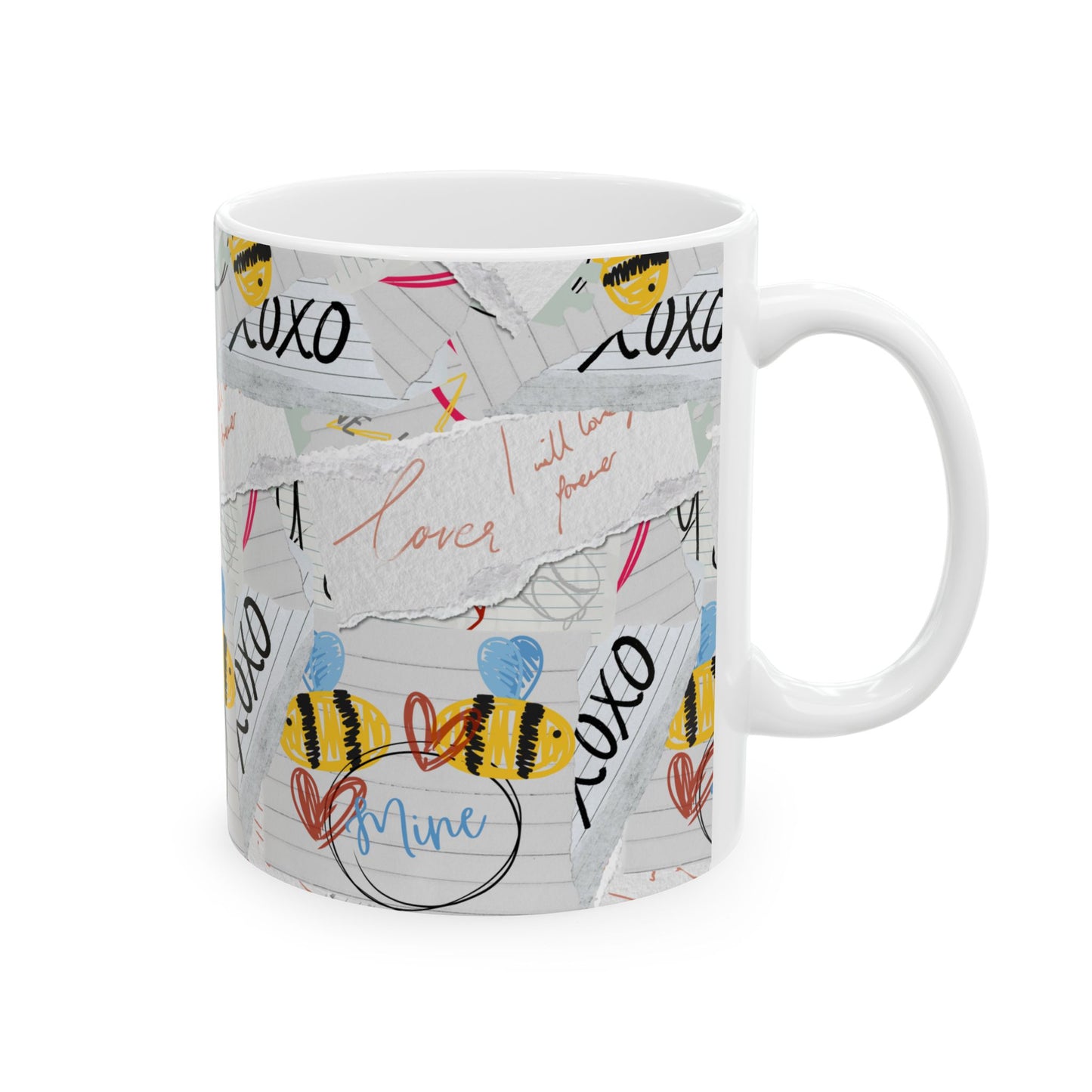 Bee Mine Ceramic Mug | Cute Coffee Cup for Valentine's Day | Gifts for Her, Friends, Bee Lovers, Cute Home Decor, Spring Accessories, Bee