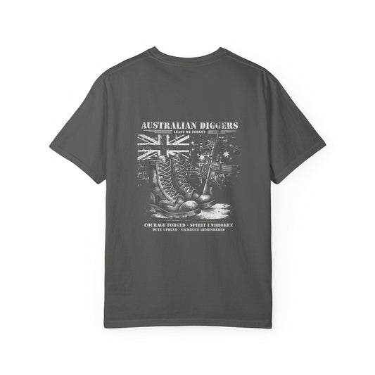 Australian Diggers Garment-Dyed T-Shirt, Commemorative Apparel, Casual Wear, Veterans' Day Gift, Vintage Style Tee, Unisex Fashion