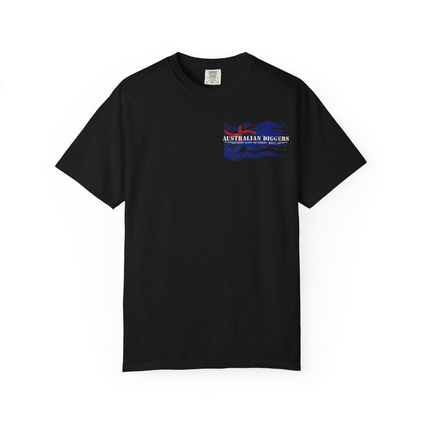Australian Diggers Garment-Dyed T-Shirt, Commemorative Apparel, Casual Wear, Veterans' Day Gift, Vintage Style Tee, Unisex Fashion