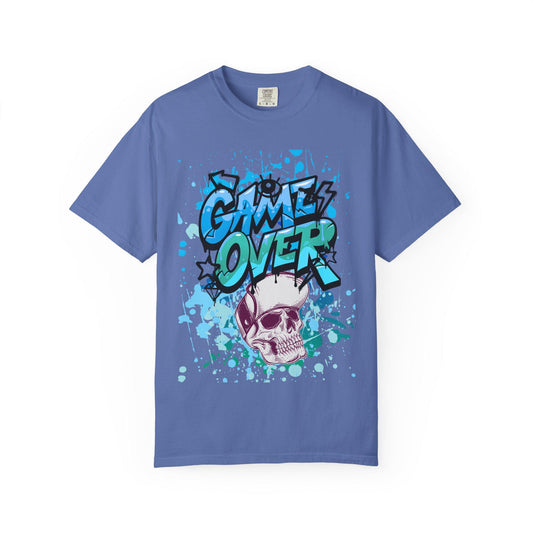Gamer Skull T-shirt, Unisex Graphic Tee, Game Over Apparel, Casual Wear, Gift for Gamers, Streetwear, Cool Graphic Shirt