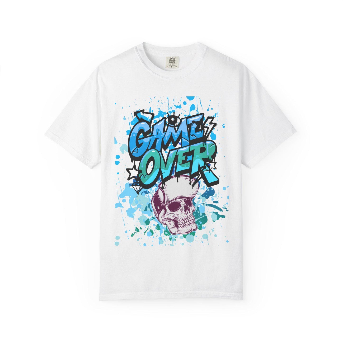 Gamer Skull T-shirt, Unisex Graphic Tee, Game Over Apparel, Casual Wear, Gift for Gamers, Streetwear, Cool Graphic Shirt