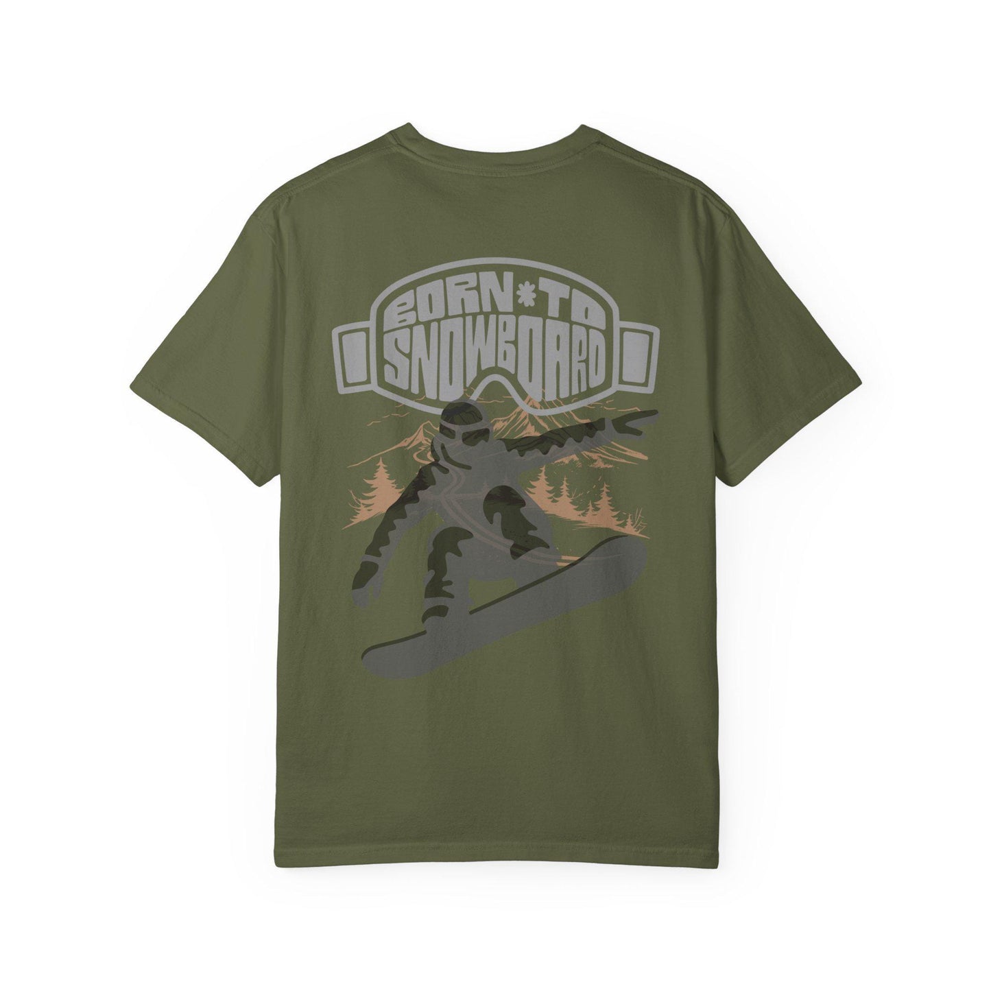 Born to Snowboard T-shirt, Unisex Garment-Dyed Tee, Snowboarding Apparel, Winter Sports Gifts, Adventure Clothing, Outdoor Lifestyle