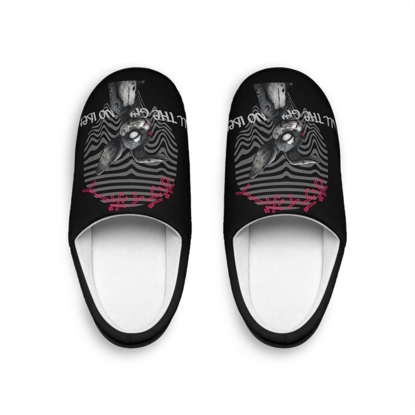 Men's Indoor Slippers gothic bunny with Unique Design, Cozy House Shoes, Relaxation Footwear, Gifts for Him, Stylish Loungewear