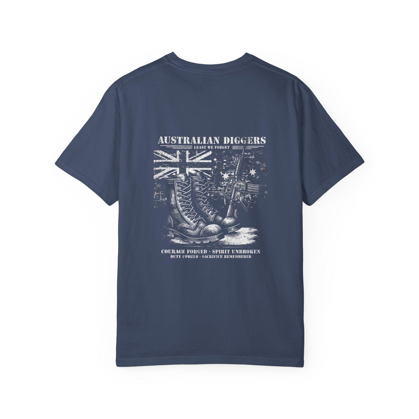 Australian Diggers Garment-Dyed T-Shirt, Commemorative Apparel, Casual Wear, Veterans' Day Gift, Vintage Style Tee, Unisex Fashion