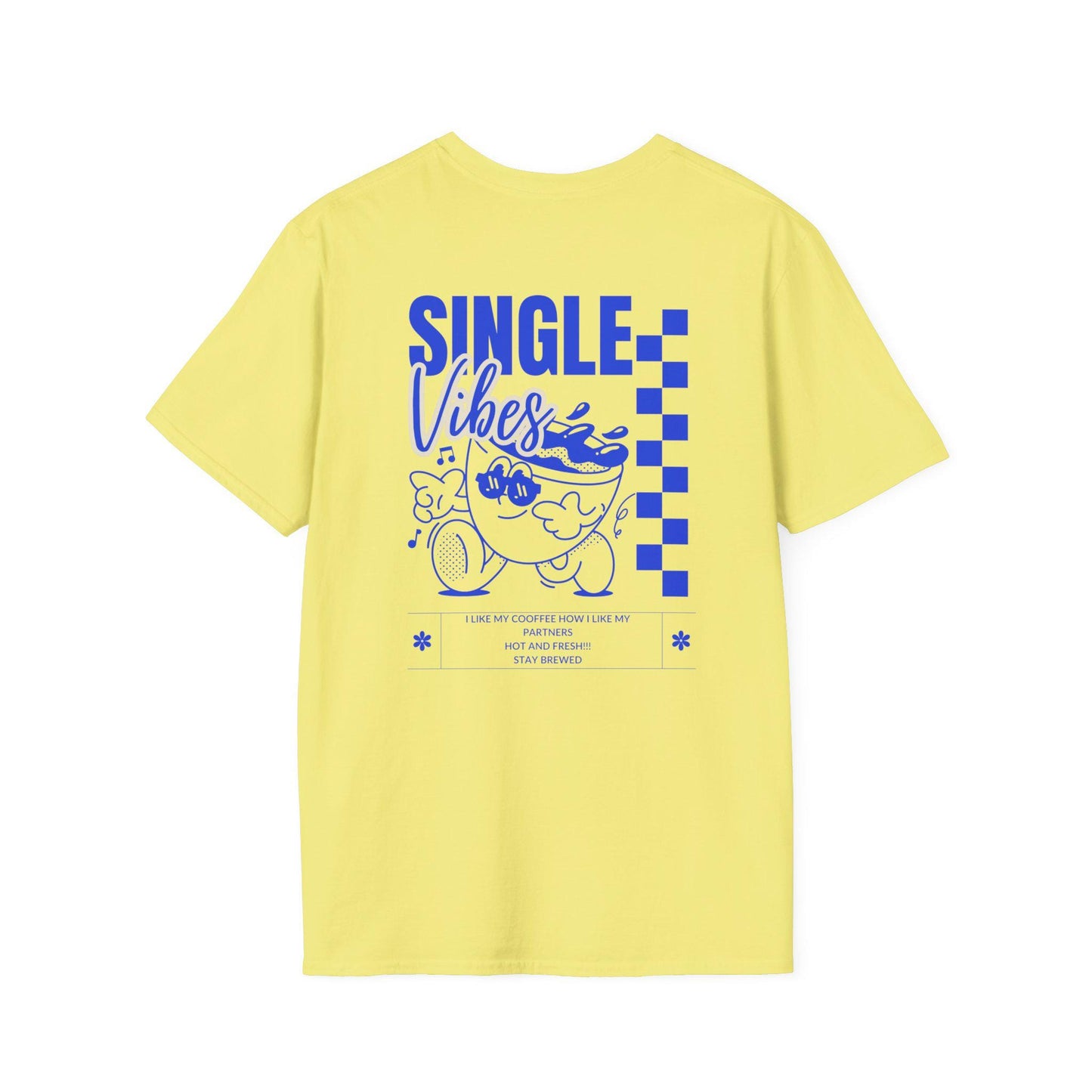 Single Vibes Unisex Softstyle T-Shirt, Cute Graphic Tee, Funny T-Shirt, Gift for Singles, Casual Wear, Summer Fashion, Everyday Style