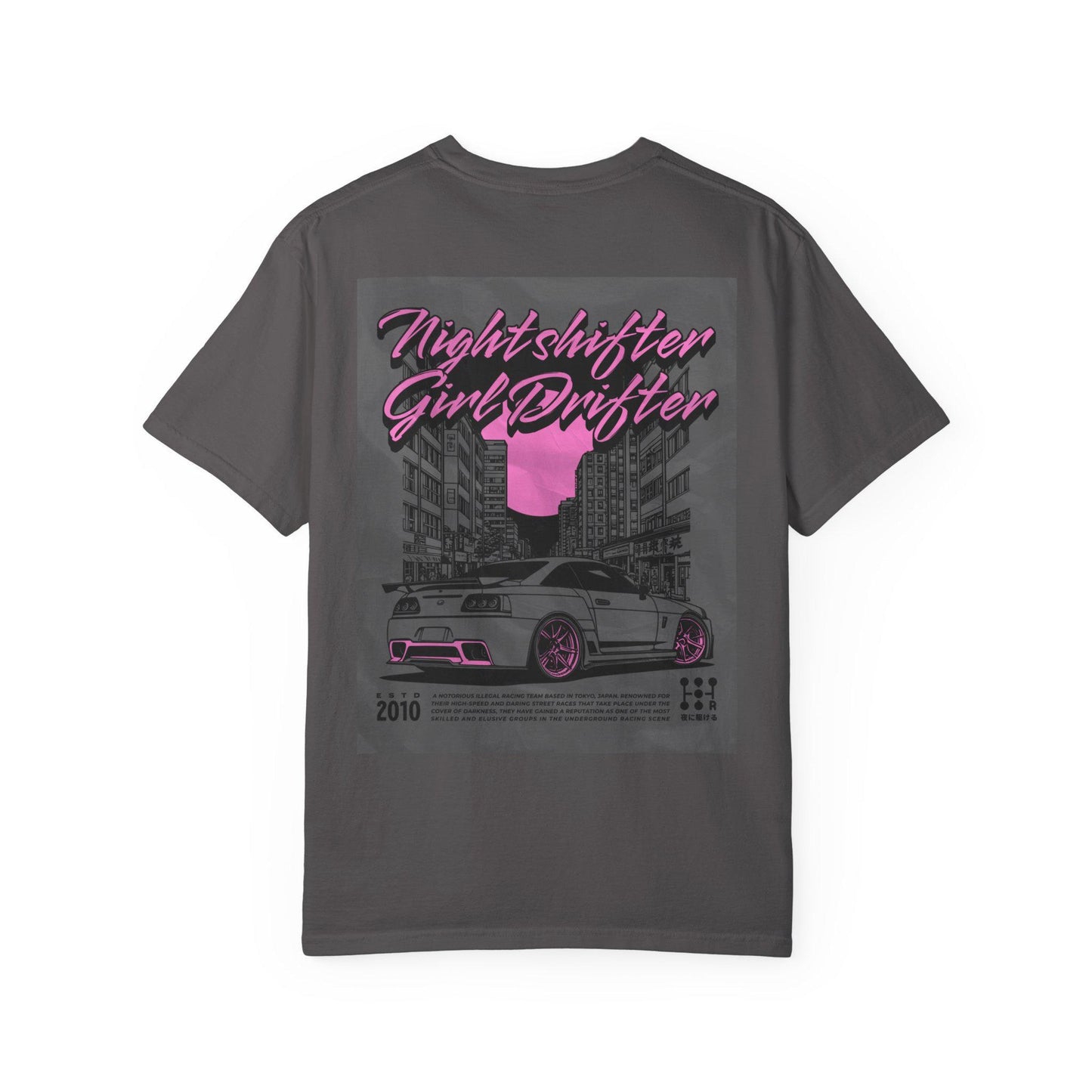 Nightshifter Girl Drifter T-shirt | Unisex Retro Car Tee | Perfect for Car Lovers, Night-Outs, Birthdays, and Gifts