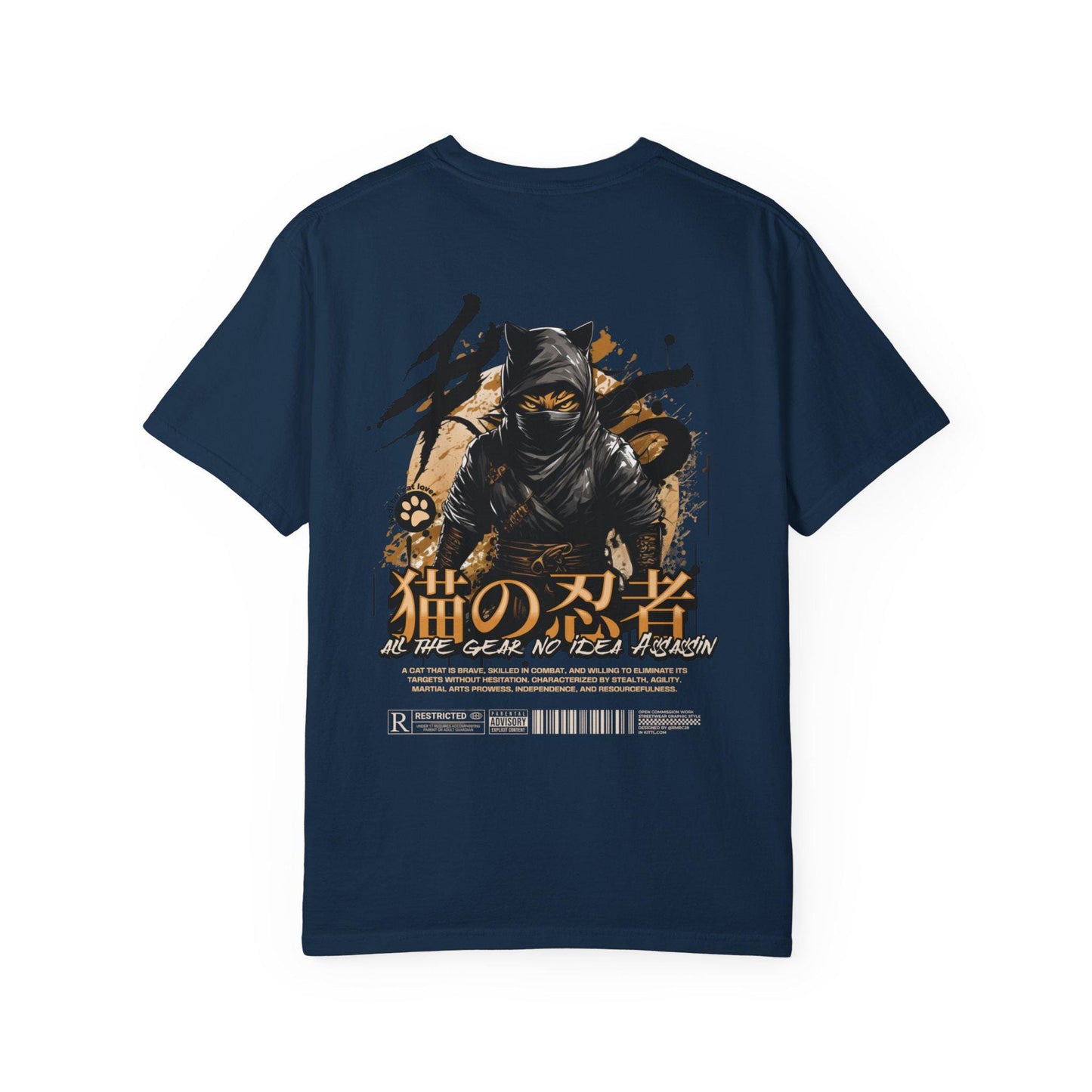 Ninja Cat Graphic Tee | Trendy Streetwear, Gift for Him/Her, Anime Lovers, Casual Outfit, Unique Design