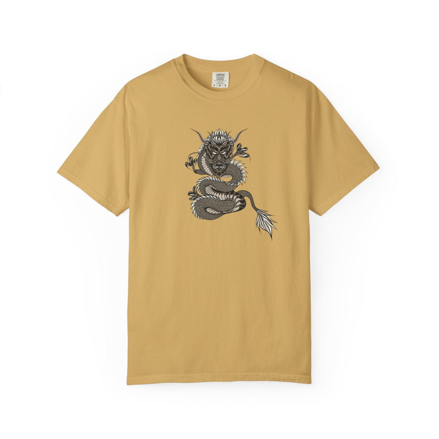 Dragon Design Unisex Garment-Dyed T-shirt, Graphic Tee, Casual Wear, Anime Apparel, Streetwear, Unique Gift for Him