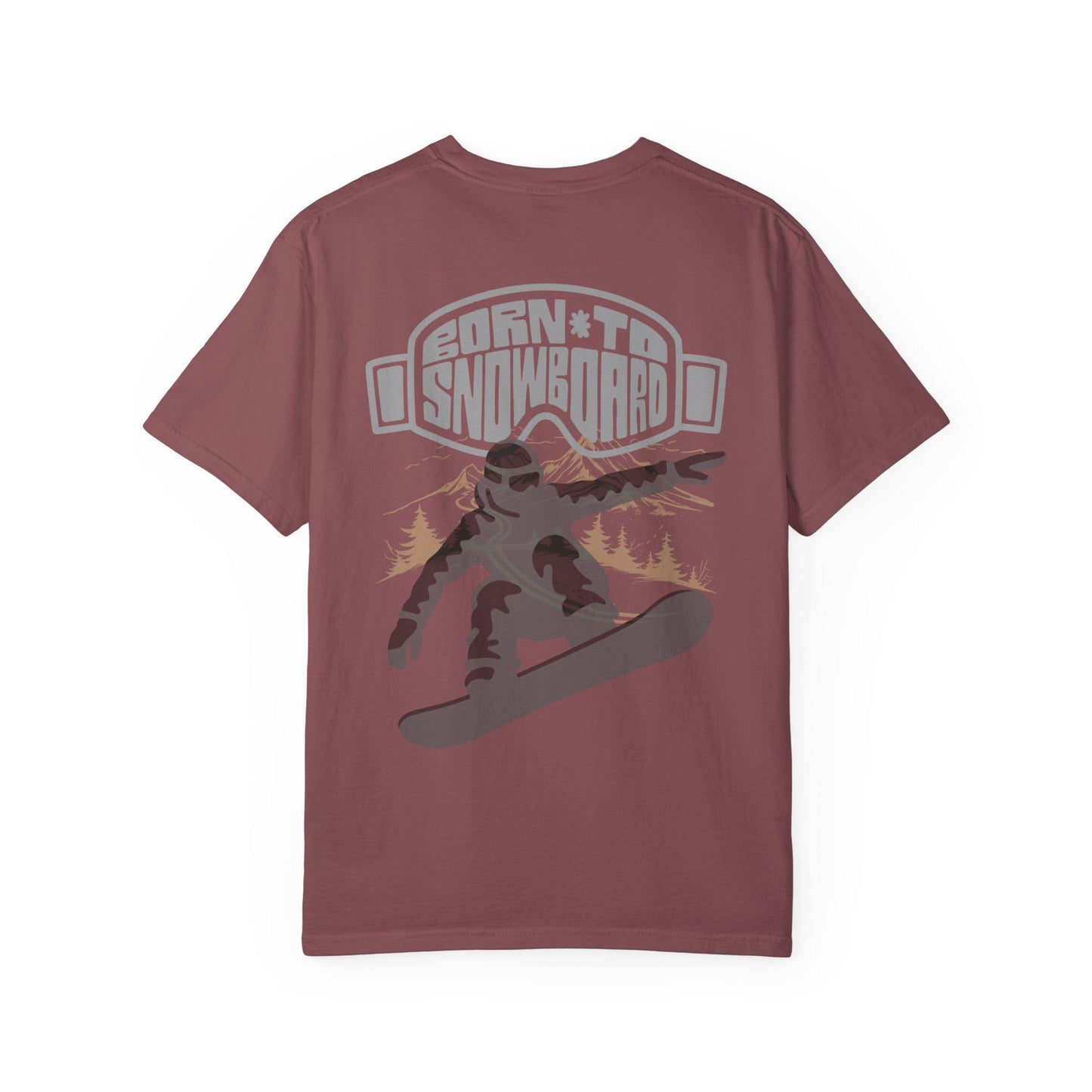 Born to Snowboard T-shirt, Unisex Garment-Dyed Tee, Snowboarding Apparel, Winter Sports Gifts, Adventure Clothing, Outdoor Lifestyle