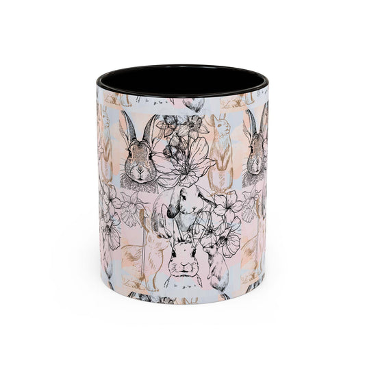 Colorful Floral Bunny Mugs | Cute Rabbit Cup for Spring, Easter Gift, Home Decor, Coffee Mug, Tea Lover's Gift