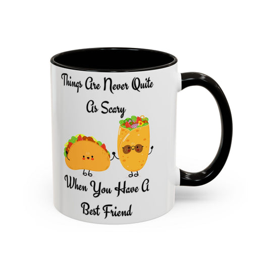 Best Friend Taco Mugs, Colorful Coffee Cups, Cute Gift for Friends, Fun Kitchen Decor, Taco Lovers Mug