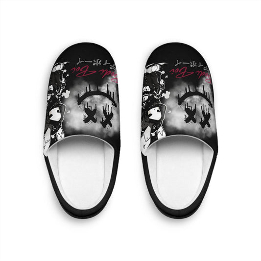 Men's Indoor Slippers Gothic Bunny with Unique Graphic Design, Cozy House Footwear,