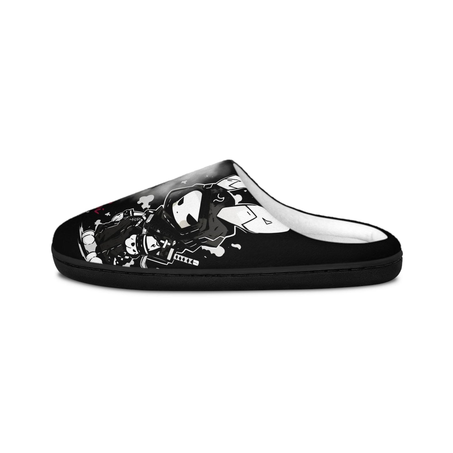 Men's Indoor Slippers Gothic Bunny with Unique Graphic Design, Cozy House Footwear,